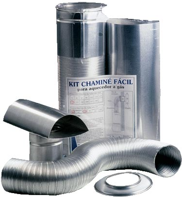 Foto de um Kit Chamine para aquecedor a gas