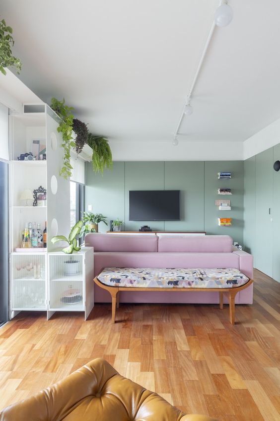 Sala colorida tom pastel